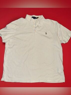 Polo Ralph Lauren Polo Mens XL White Flesh Pony Short Sleeve Preppy Classic Fit